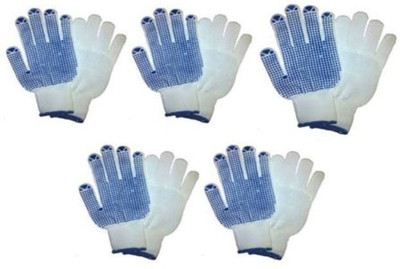 

FRONTIER TRUE CARE SAFETY COTTON DOTTED COMFORTABLE HAND GLOVES (M-SIZE) (WHITE COLOR)-5 PAIR Latex Safety Gloves(10)