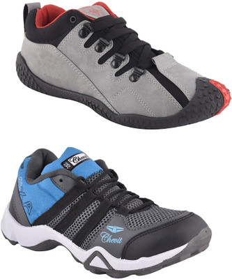 

Chevit Men's Combo pack of 2 Casual & Sports Shoes (Running Shoes) Running Shoes For Men(Multicolor, Grey