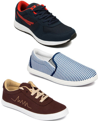 

Asian Men Casual & Running Shoes Combo Pack of 3 Casuals For Men(Multicolor