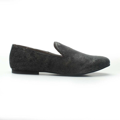 

Bare Skin Bareskin men black snake print with black sole leather slip on shoe Casuals For Men(Black