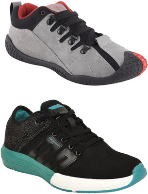 

Chevit Men's Combo pack of 2 Casual & Sports Shoes (Running Shoes) Casuals For Men(Multicolor, Grey & black