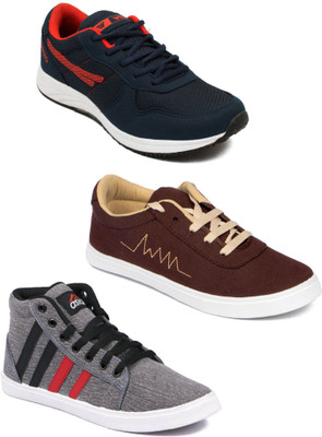 

Asian Men Casual & Running Shoes Combo Pack of 3 Casuals For Men(Multicolor