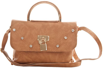 

Aliado Women Evening/Party Beige Leatherette Sling Bag