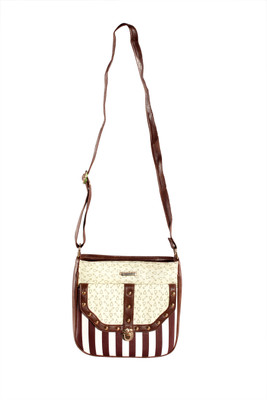 

Elvie Women Casual Brown Leatherette Sling Bag