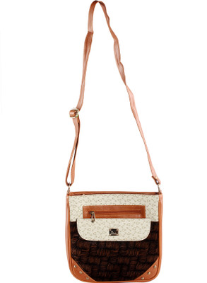 

Elvie Women Casual Tan Leatherette Sling Bag