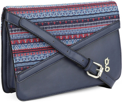 

Global Desi Women Casual Blue PU Sling Bag