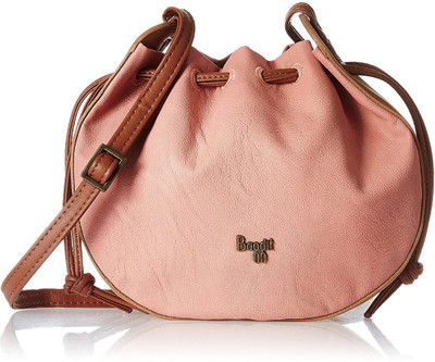 

Baggit Women Casual Tan, Pink PU Sling Bag, Pink;tan