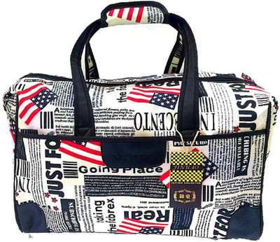 

Must Visit Polyester Luggage 2 Wheels Travel Duffle Bag for Travelling Small Travel Bag - medium(White, Black), Black;white