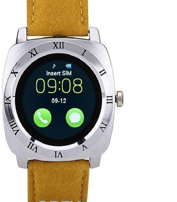 

Padraig Bluetooth 3G, 4G Support X3 SILVER Smart watch with Camera SIM Card Slot and Pedometer 3G, 4G Support, Sleep Monitoring, Better Display, Loud Speaker, Microphone, Touch Screen, Multi-Language Watch,(Brown Strap ,free size) Silver/Brown Smartwatch(