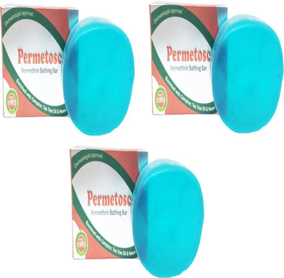 

Permetosc Permethrin soap | Scabies Soap Fungus Infection Soap Medicated Soap Medicated Bathing Bar 75gm (Pack of 3)(225 g)