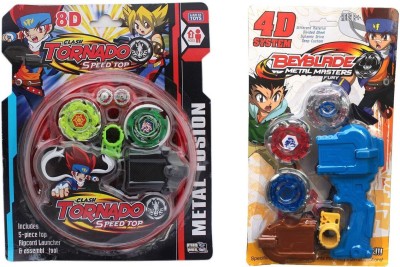 

Civil 5 in 2 Power Pack Metal Master/Fury Beyblade include handle launcher with Mini Stadium-Pack of 2(Multicolor)