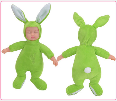 

tako bell Green 25cm Rabbit Plush Stuffed Baby Doll - 20 cm(Green)