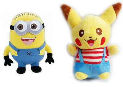 

soniya Enterprises Pikachu-35cm and Minion - 35 cm(Multicolor, Yellow)