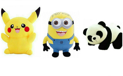 

soniya Enterprises minion-35cm and Pikachu-30cm and panda - 40 cm(Multicolor)