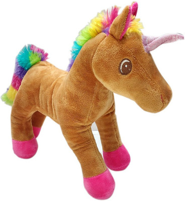 

GRAPPLE DEALS Soft Plush Stuffed Cute Little Colourful Unicorn For Kids And Loved Ones.(9 Inch) - 23 cm(Multicolor)