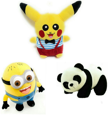 

soniya Enterprises minion-35cm and Pikachu-32cm and panda - 40 cm(Multicolor)