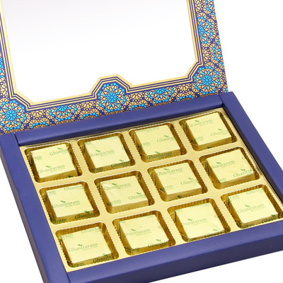 

Ghasitaram Gifts Mewa Bites- 12 pcs Blue Printed Mewa Bites Box(240 g, Box)