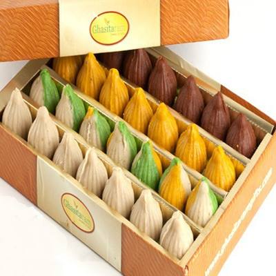 

Ghasitaram Gifts Kaju Mawa Mix Sugarfree Modaks(200 g, Box)