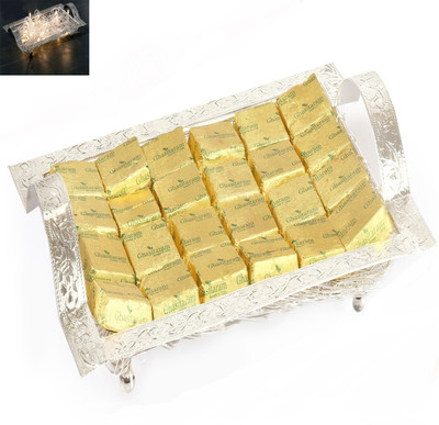 

Ghasitaram Gifts Mewa Bites-Silver Mesh Mewa Bites Tray(500 g, Box)
