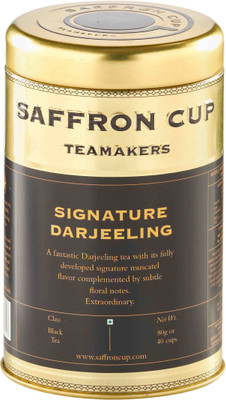 

Saffron Cup Signature Darjeeling | 80 Gms Tin Unflavoured Black Tea Pouch(80 g)
