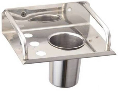 

Kurvz Tumbler Holder with Stainless Steel Toothbrush Holder(Silver)