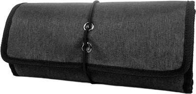 

House of Quirk Roll-Up Electronics Organizer Universal Accessories(Black)