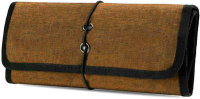 

House of Quirk Roll-Up Electronics Organizer Universal Accessories(Brown)