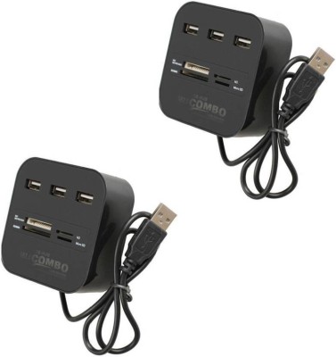 

OLECTRA PACK OF 2 All In One + Usb Hub 3 Port Combo Card Reader USB Adapter (Black) USB Adapter(Multicolor)