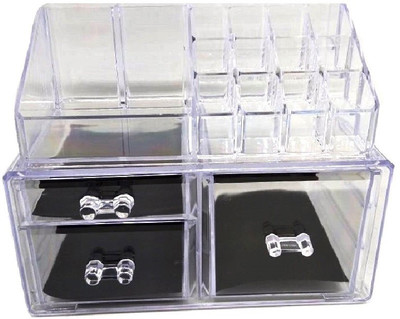 

Connectwide Acrylic Jewelry & Cosmetic Organizer: 3 Drawer Set (1 Large, 1 Medium & 1 Small Drawers)-Multilayer Makeup Holder Vanity Box(Clear)