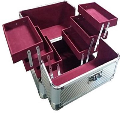 

APF COLLECTION C-21 BRIDAL MAKEUP STORGE, MULTI PURPUSE Vanity Box(Silver)