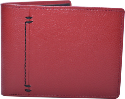 

Cut The Chase Men Red Genuine Leather Wallet(6 Card Slots), Red/bl leather