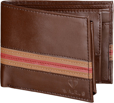 

Walrus Men Brown Genuine Leather Wallet(7 Card Slots), Brown & tan