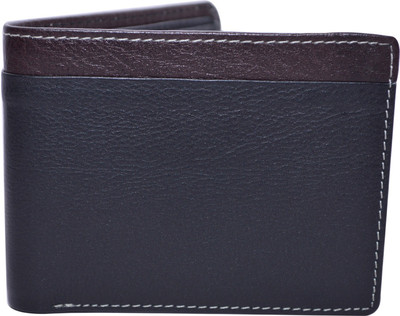 

Cut The Chase Men Black Genuine Leather Wallet(7 Card Slots), Bl/br leather