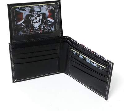 

11e Men Multicolor Artificial Leather Wallet(8 Card Slots), Black:white