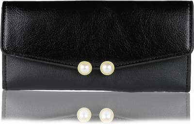 

iSweven Girls Black Artificial Leather Wallet(10 Card Slots)