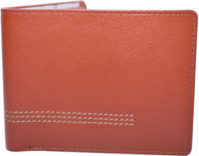

Cut The Chase Men Tan Genuine Leather Wallet(6 Card Slots), Tan leather