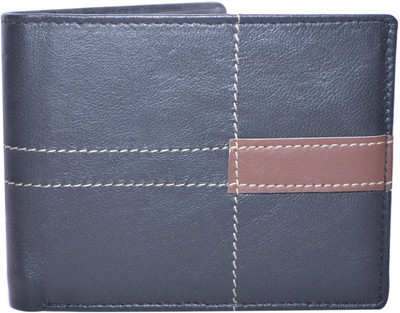

Cut The Chase Men Black Genuine Leather Wallet(10 Card Slots), Black leather