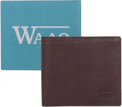 

WAAO Men Brown Genuine Leather Wallet(5 Card Slots), Dark brown