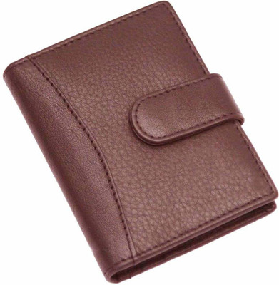 WILDMOuNT Men Brown Genuine Leather Card Holder(18 Card Slots)
