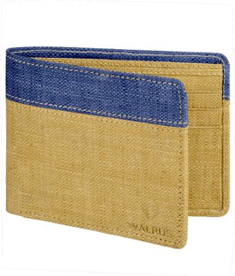 

Walrus Men Beige Artificial Leather Wallet(5 Card Slots), Beige & blue
