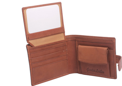 

MH Men Brown Genuine Leather Wallet(12 Card Slots)
