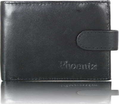 

Phoenix Men Black Genuine Leather Wallet(9 Card Slots)