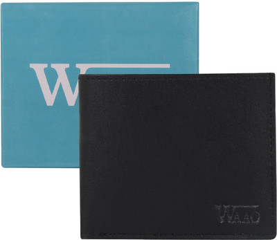 

WAAO Men Black Artificial Leather Wallet(5 Card Slots)