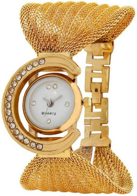 

Happy Deals Zula Moon Shape Gold Analog Round Dial Metal Strap Watch 007 Watch - For Girls