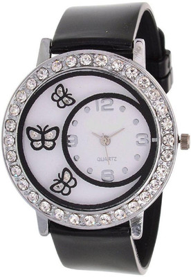 

HBM Enterprise BUTTERFLY_GLASS_BLACK Watch - For Girls