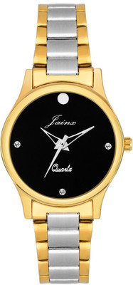 

JAINX JW1202 Black Dial Golden Premium Analog Watch - For Women