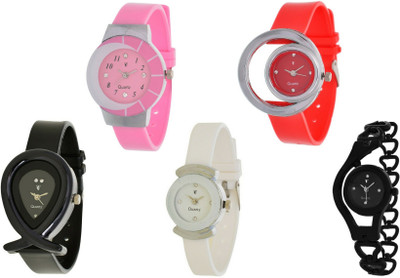 

Scarter Combo Of 5 Designer Analog S-AJS019 Watch - For Women