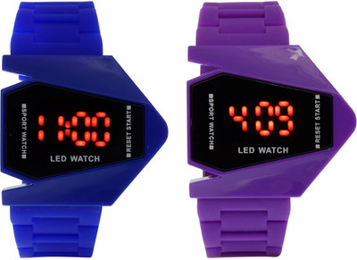 

Orayan Rocket LED Blue+Purple Color Combo of 2 Watch - For Boys & Girls