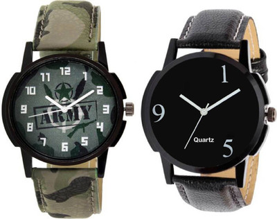 

Rage Enterprise New Stylish Leather Belt Combo Set Of 2 Men Watch - For Boys