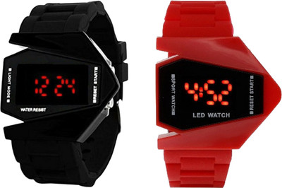 

SP Rocket LED Black+Red Color Combo of 2 Watch - For Boys & Girls